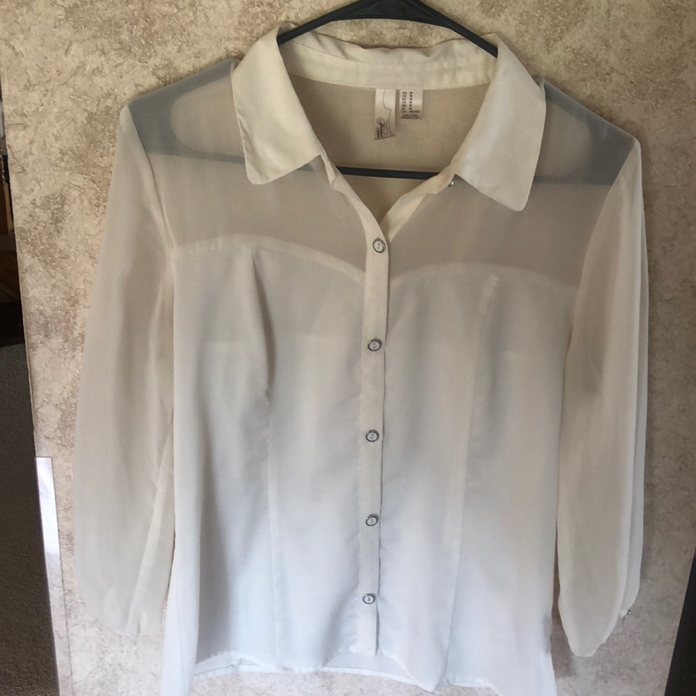 Cream button up blouse